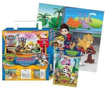 Okładka książki Psi Patrol. Układanka -Kolorowanka.  Dzielna drużyna.