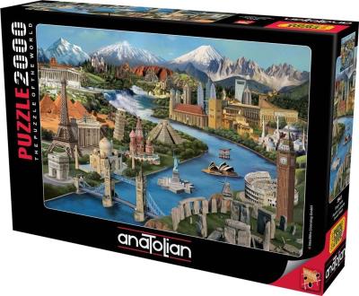 Puzzle 2000 Słynne zabytki. Wydawca: Anatolian. SmakLiter.pl Opakowanie Puzzle 2000 Słynne zabytki