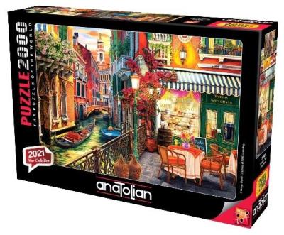 Puzzle 2000 Wenecja, Kawiarnia nad kanałem. Wydawca: Anatolian. SmakLiter.pl Opakowanie Puzzle 2000 Wenecja, Kawiarnia nad kanałem