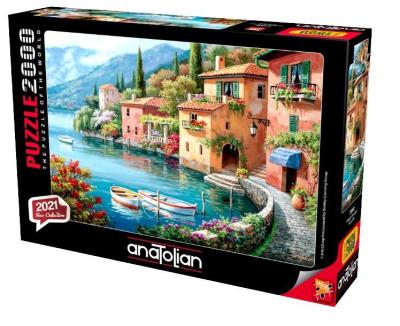 Puzzle 2000 Wille nad jeziorem. Wydawca: Anatolian. SmakLiter.pl Opakowanie Puzzle 2000 Wille nad jeziorem