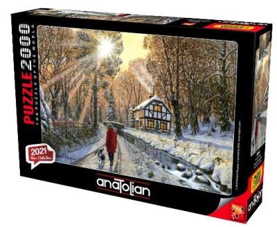Puzzle 2000 Zima w lesie. Wydawca: Anatolian. SmakLiter.pl Opakowanie Puzzle 2000 Zima w lesie