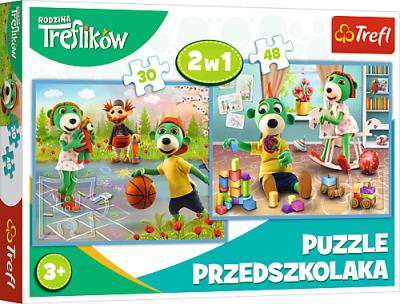 Opakowanie Puzzle 2w1 Rodzina Treflików TREFL