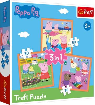 Puzzle 3w1 Pomysłowa Świnka Peppa TREFL. Wydawca: Trefl. SmakLiter.pl Opakowanie Puzzle 3w1 Pomysłowa Świnka Peppa TREFL
