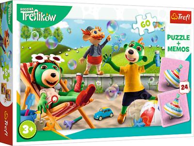 Opakowanie Puzzle 60 + memos Rodzina Treflików TREFL