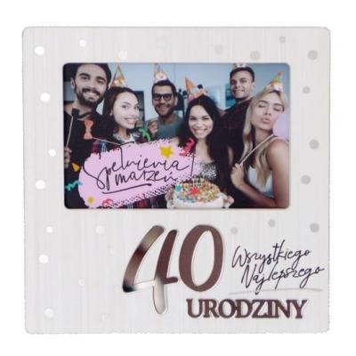 Opakowanie Ramka Moments RM-019 Urodziny 40 biała