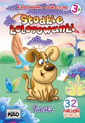 Słodkie kolorowanki. Pieski. Autor: Wydawnictwo NIKO. SmakLiter.pl Okładka książki Słodkie kolorowanki. Pieski