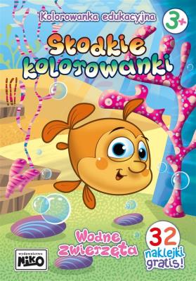 Okładka książki Słodkie kolorowanki. Wodne zwierzęta