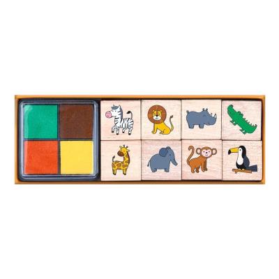 Stempelki Drewniane - Dzikie Zwierzęta - Afryka. Wydawca: Moses. SmakLiter.pl Opakowanie Stempelki Drewniane - Dzikie Zwierzęta - Afryka