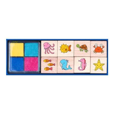 Stempelki Drewniane - Zwierzęta Morskie. Wydawca: Moses. SmakLiter.pl Opakowanie Stempelki Drewniane - Zwierzęta Morskie