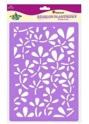 Opakowanie Szablon plastikowy A4 kwiaty fioletowy