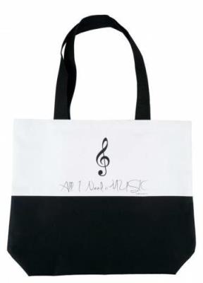Opakowanie Torba czarno-biała - All I Need Is Music, klucz...