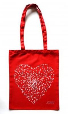 Opakowanie Torba serce z motywem nutowym