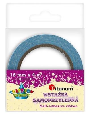 Opakowanie Wstążka samoprzylepna niebieska w białe groszki