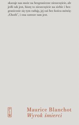 Wyrok śmierci. Autor: Blanchot Maurice. SmakLiter.pl Okładka książki Wyrok śmierci
