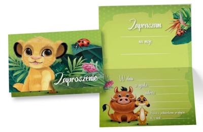 Opakowanie Zaproszenie ZD-012 Król Lew (5 szt.)