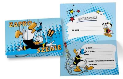 Opakowanie Zaproszenie ZD-019 Kaczor Donald (5 szt.)
