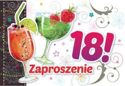 Opakowanie Zaproszenie ZZ-038 Urodziny 18 drinki (5 szt.)