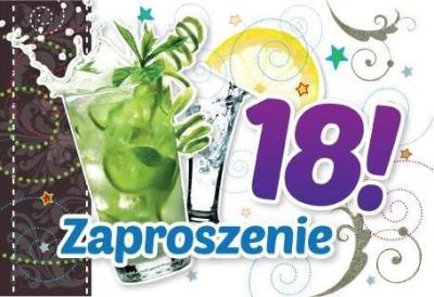 Opakowanie Zaproszenie ZZ-039 Urodziny 18 drinki (5 szt.)