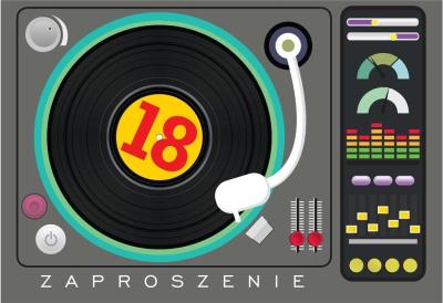 Opakowanie Zaproszenie ZZ-055 Urodziny 18 DJ (5 szt.)