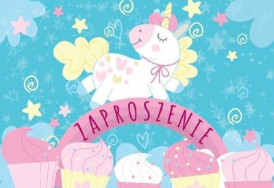 Opakowanie Zaproszenie ZZ-059 Jednorożec, babeczki (5 szt.)