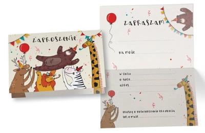 Opakowanie Zaproszenie ZZ-076 Uniwersalne zwierzęta (5 szt.)