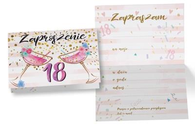 Opakowanie Zaproszenie ZZ-079 Urodziny 18 (5 szt.)