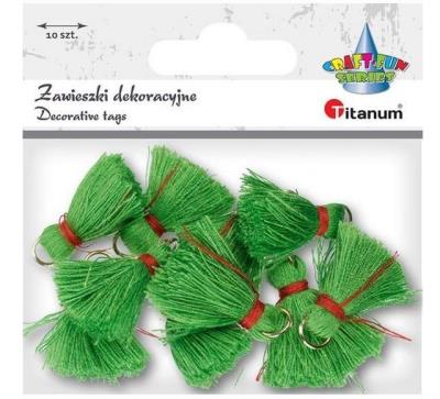 Opakowanie Zawieszki frędzle z muliny zielone 10szt