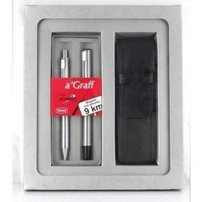 Zestaw a'Graff pióro+długopis srebrny TOMA. Wydawca: TOMA. SmakLiter.pl Opakowanie Zestaw a'Graff pióro+długopis srebrny TOMA