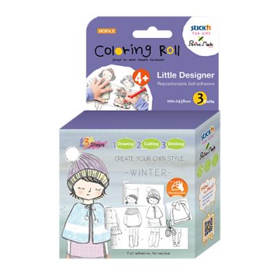 Opakowanie Zestaw kolorowanek w rolce mała projektantka zima 3 Rolki