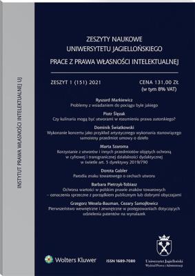 Okładka książki Zeszyty Naukowe UJ 1(151)/2021