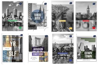 Opakowanie Brulion A5 96k. kratka Black&White, Interdruk