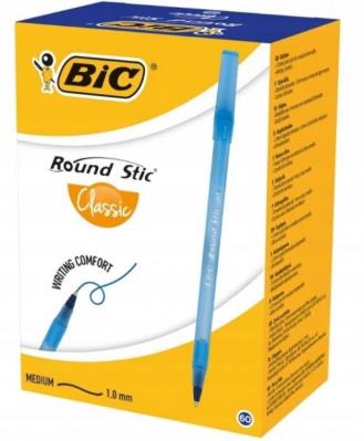 Opakowanie Długopis Round Stick niebieski z kodem (60szt) BIC