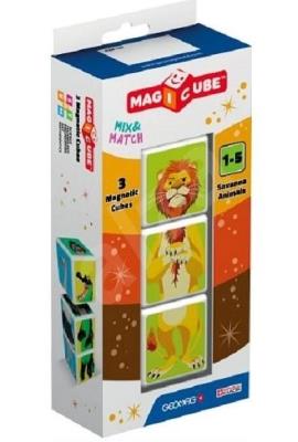 Opakowanie Geomag Magicube Savanna Animals Mix & Match 3 el.