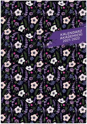 Okładka książki Kalendarz 2021/2022 akademicki A5 tygodniowy PCV bezbarwny kwiaty