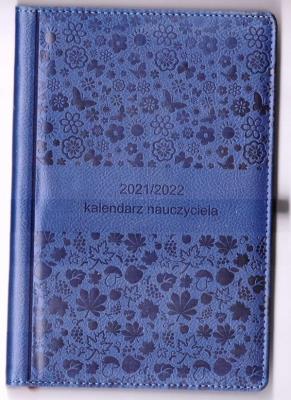 Okładka książki Kalendarz nauczyciela 2021/2022 niebieski filigr.