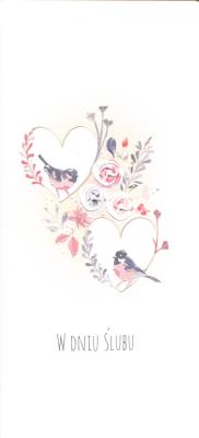 Opakowanie Karnet Ślub DL S42 - Ślub Ptaszki w sercu