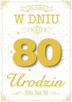 Opakowanie Karnet Urodziny 80 GM-513