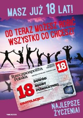 Opakowanie Karnet Urodziny Osiemnastka Gift-M-100