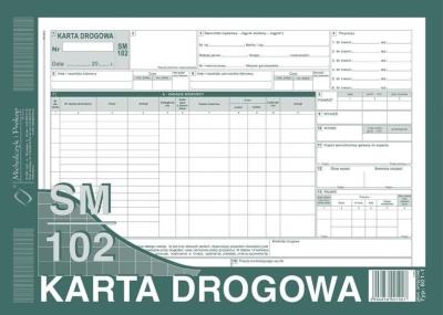 Opakowanie Karta Drogowa - samochód ciężarowy A4 SM/102-numerowany A4
