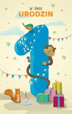 Opakowanie Kartka okolicznościowa Urodziny Roczek C01
