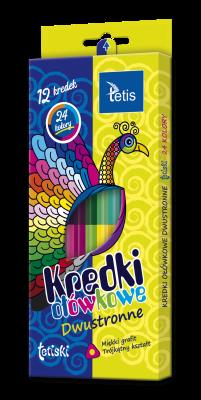 Opakowanie Kredki ołówkowe Tetis dwustronne 24 kolory/12 sztuk