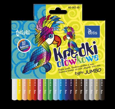 Opakowanie Kredki ołówkowe Tetis okrągłe jumbo 18 kolorów