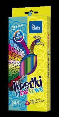 Opakowanie Kredki ołówkowe Tetis trójkątne 12 kolorów