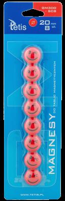 Opakowanie Magnesy do tablic 20mm/8 uśmiech czerwone