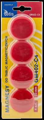 Opakowanie Magnesy do tablic czerwone 40mm/4