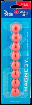 Opakowanie Magnesy do tablic czerwone gładkie 20mm/8