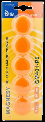 Opakowanie Magnesy do tablic pomarańczowe 30mm/5