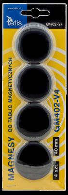 Opakowanie Magnesy do tablic Tetis czarne 40mm/4