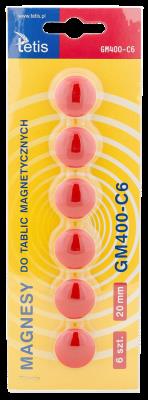 Opakowanie Magnesy do tablic Tetis czerwone 20mm/6