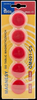 Opakowanie Magnesy do tablic Tetis czerwone 30mm/5